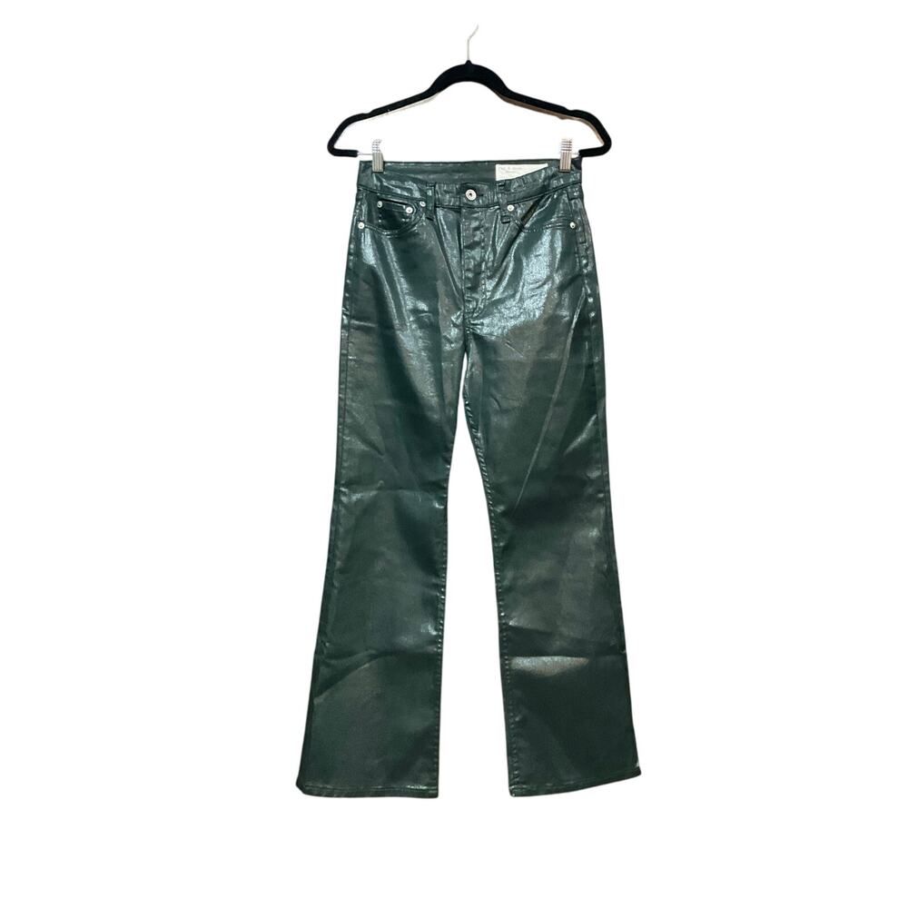 Rag & Bone Casey High-Rise Ankle Flare Pine Grove Pants Women 28 - Picture 2 of 5